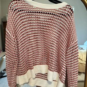 Old Navy Red and White Knit Sweater